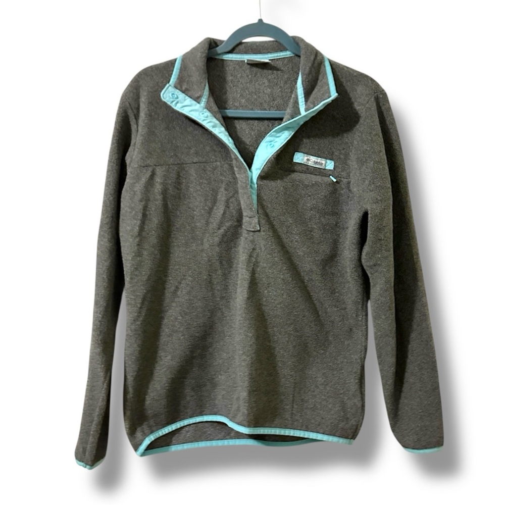 Columbia PFG Harborside Gray Fleece Pullover Womens Size Medium Outdoor Gorpcore
